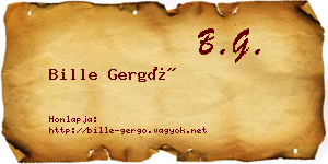 Bille Gergő névjegykártya